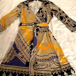 Multi colored wrap dress